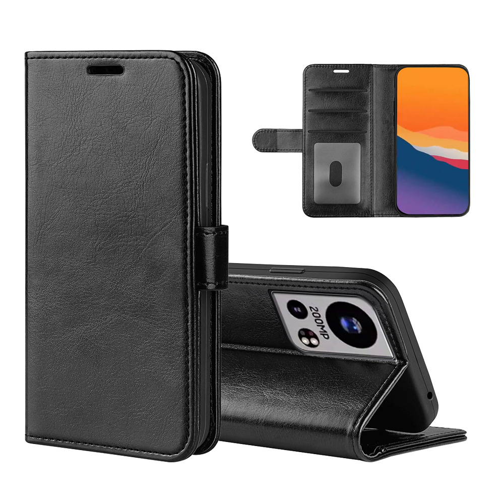 Solid PU Leather Flip Phone Case Cover